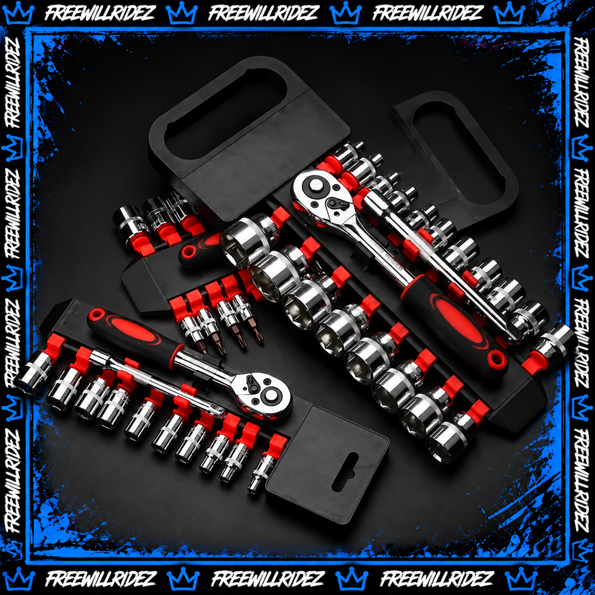 FWR Precision 1/4-inch socket and ratchet kit laid out
