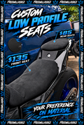 FWR custom low profile race seat fitted to a sportbike