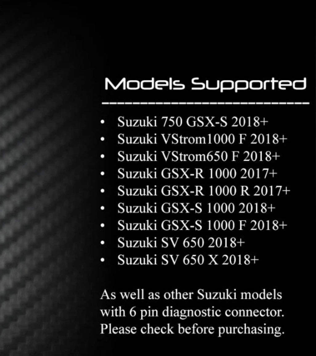 Suzuki models supported by the 6-pin diagnostic tool